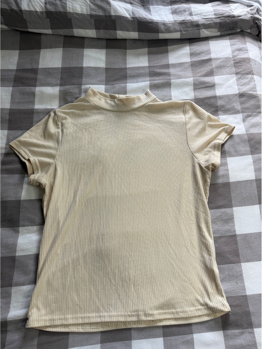 Women's Top | Mock Neck Short Sleeve Tee | Brit & Bri | Size L